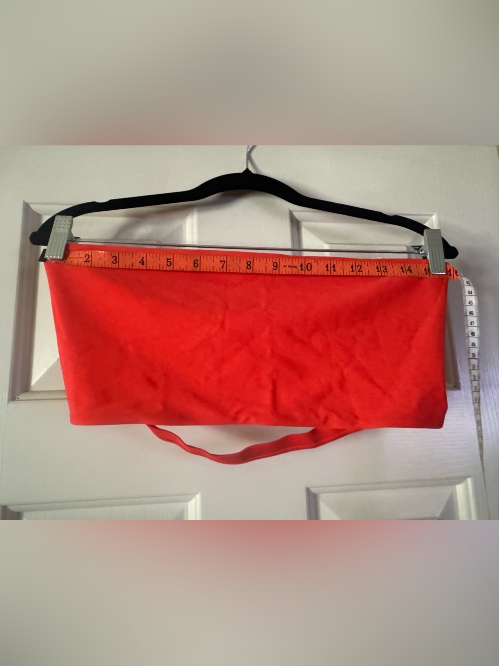 Fused XL Bright Red chasing sunset Strapless Pauko Bandeau Swim Top
